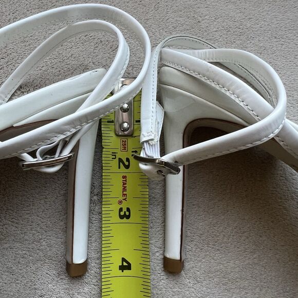 Jeffrey Campbell Illusive White Patent Leather Stiletto Heel Sandals Women 9 - Picture 10 of 14